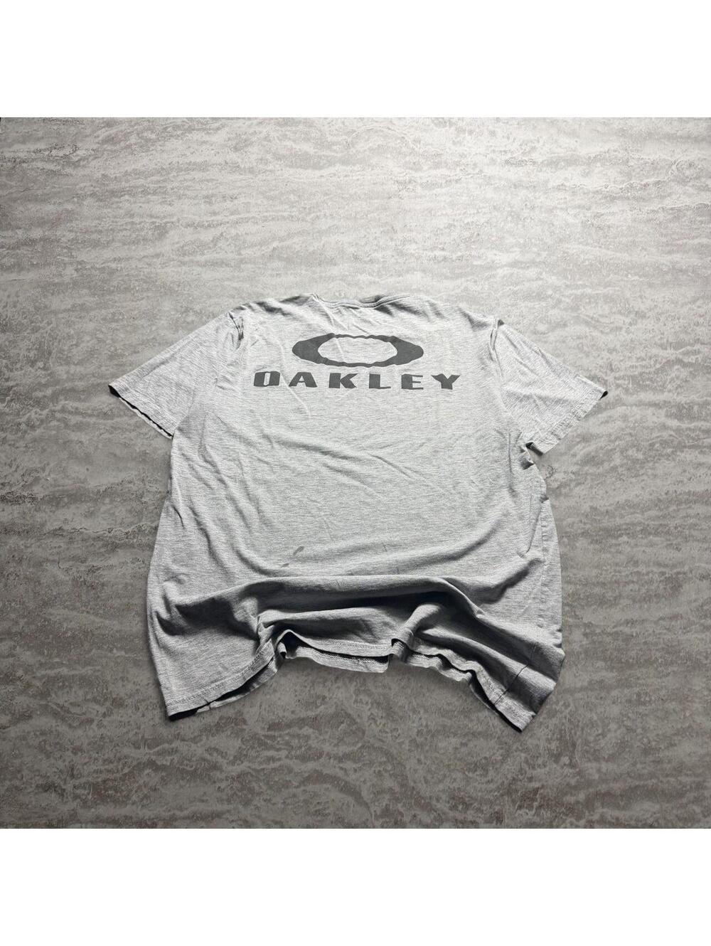 Vintage Oakley Big Logo T-Shirt Gray Approx Large